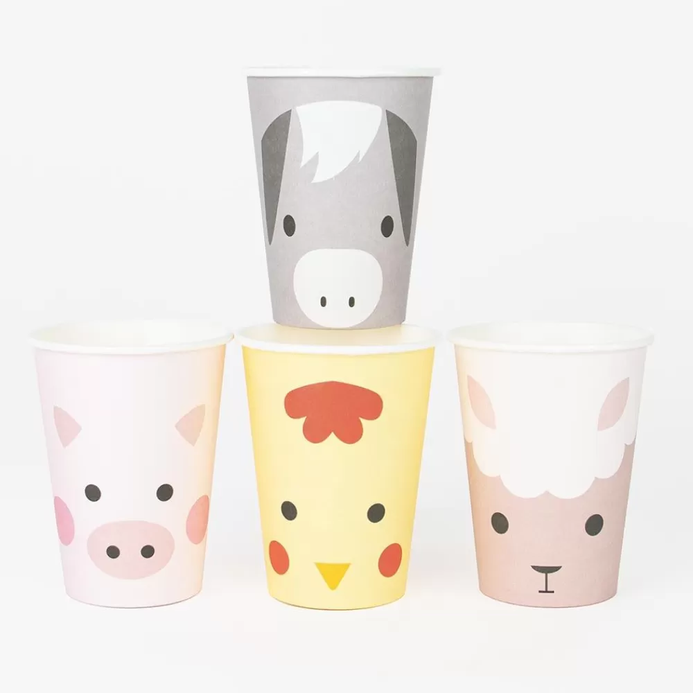 New Paper Cup: 8 Farm Animal Cups Cups