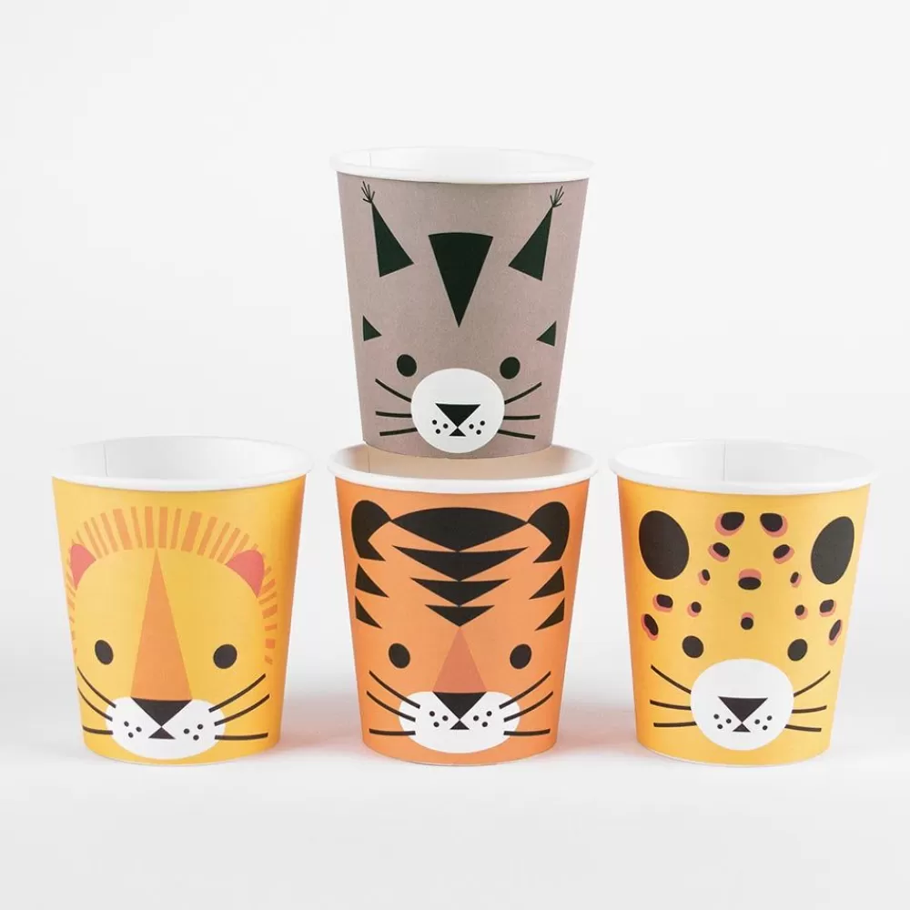 Discount Paper Cup: 8 Feline Cups Cups