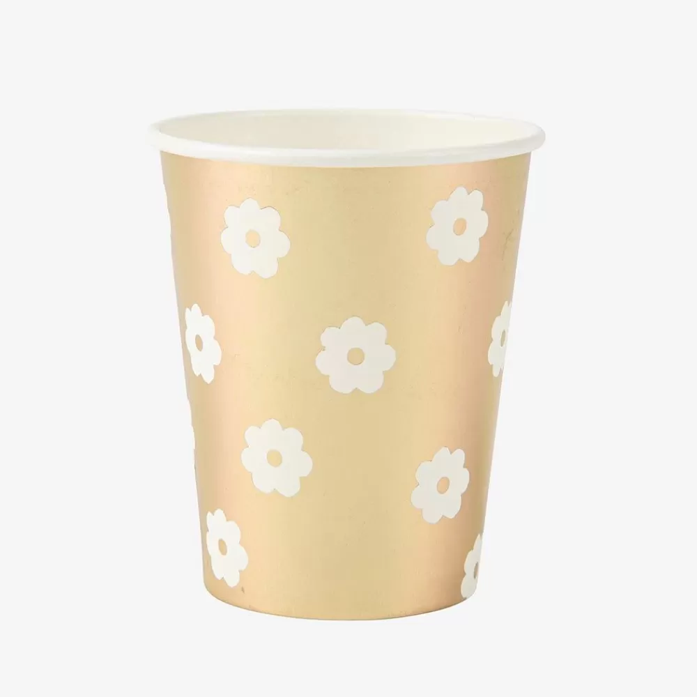 Online Paper Cup: 8 Golden Daisy Cups Cups