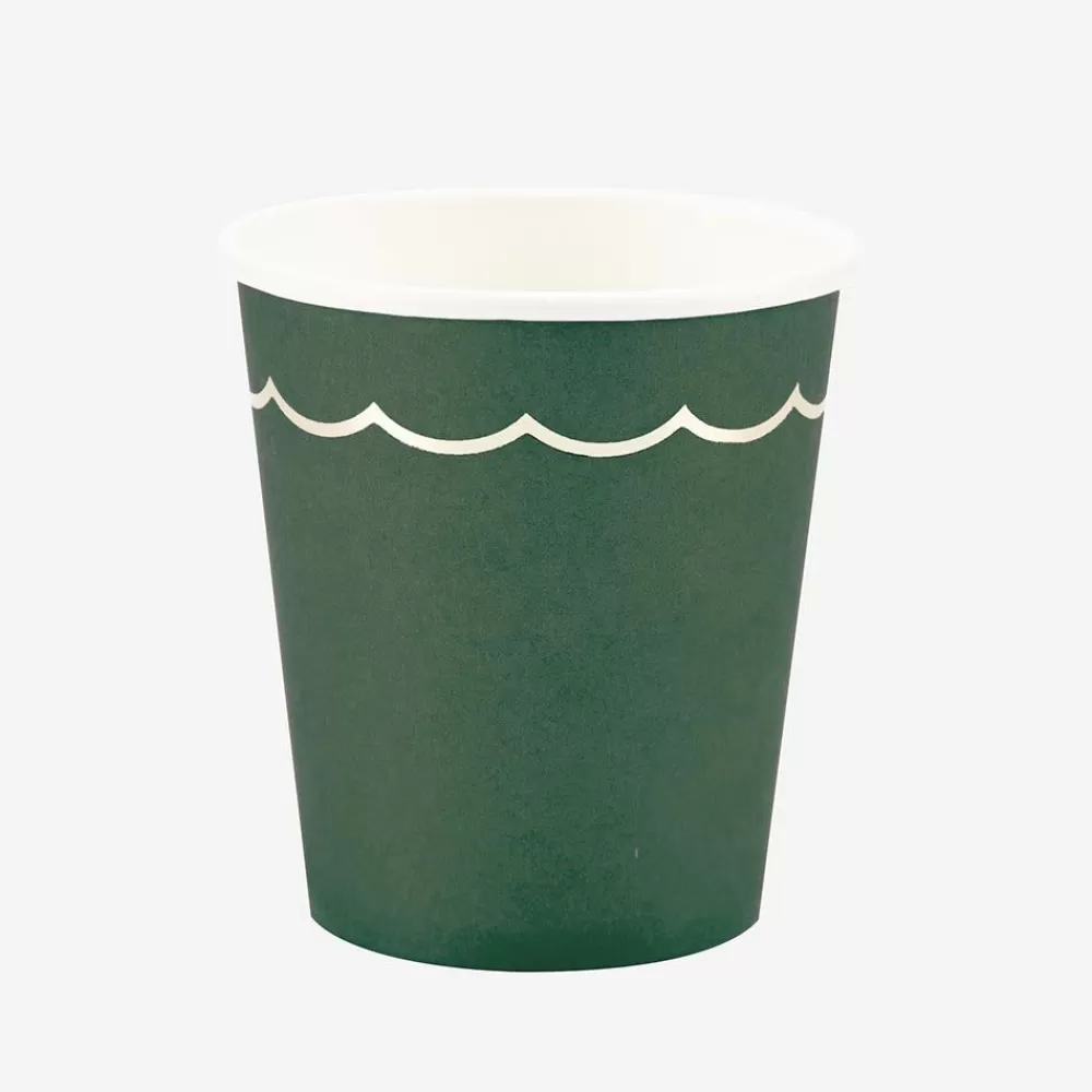 Cheap Paper Cup: 8 Green Cups Cups