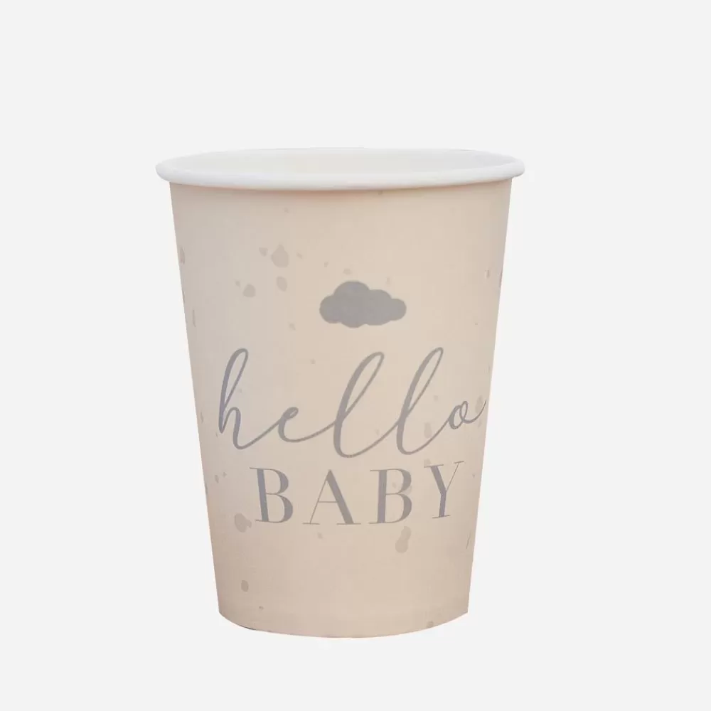 Fashion Paper Cup: 8 Hello Baby Cups Cups