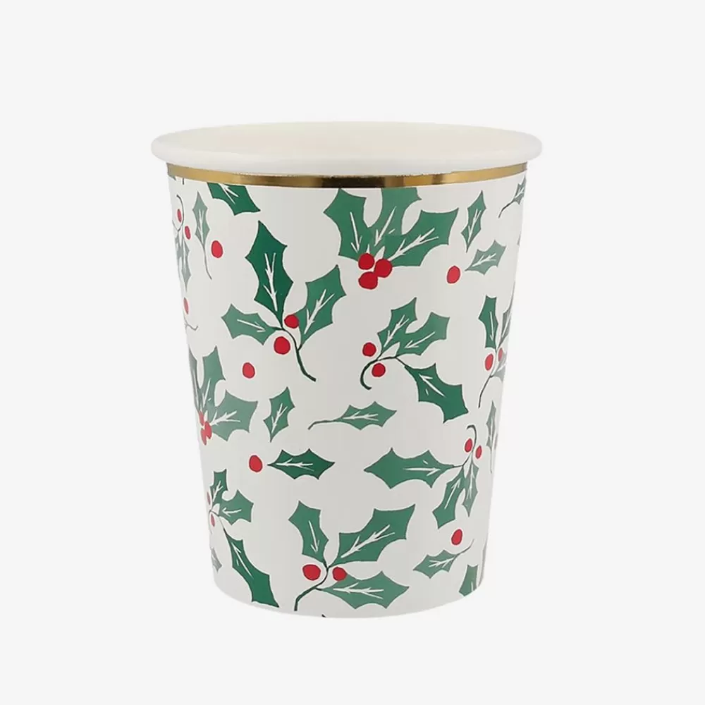 Store Paper Cup: 8 Holly Cups Cups