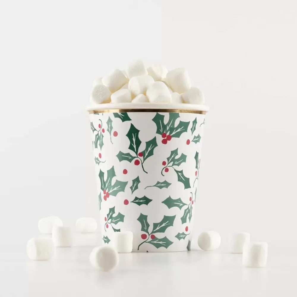 Store Paper Cup: 8 Holly Cups Cups