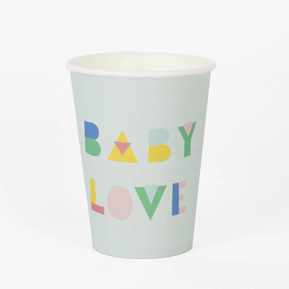 Online Paper Cup: 8 Mint Baby Shower Cups Cups