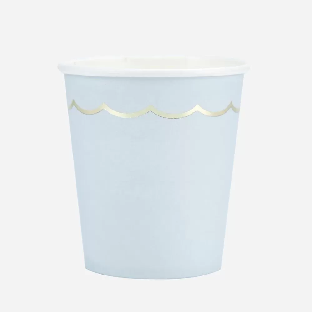 Cheap Paper Cup: 8 Pastel Blue Cups Cups