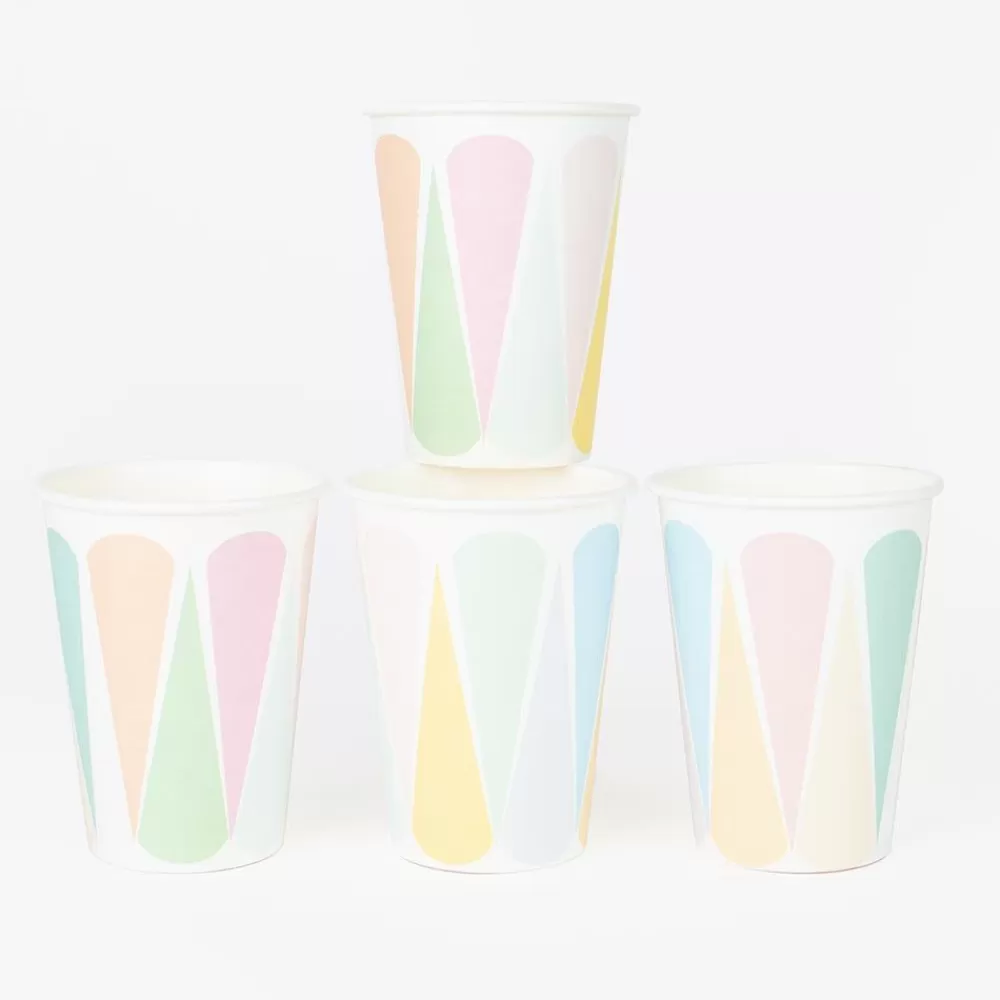 Online Paper Cup: 8 Pastel Cups Cups