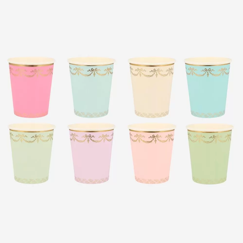 Clearance Paper Cup: 8 Pastel Laduree Cups Cups