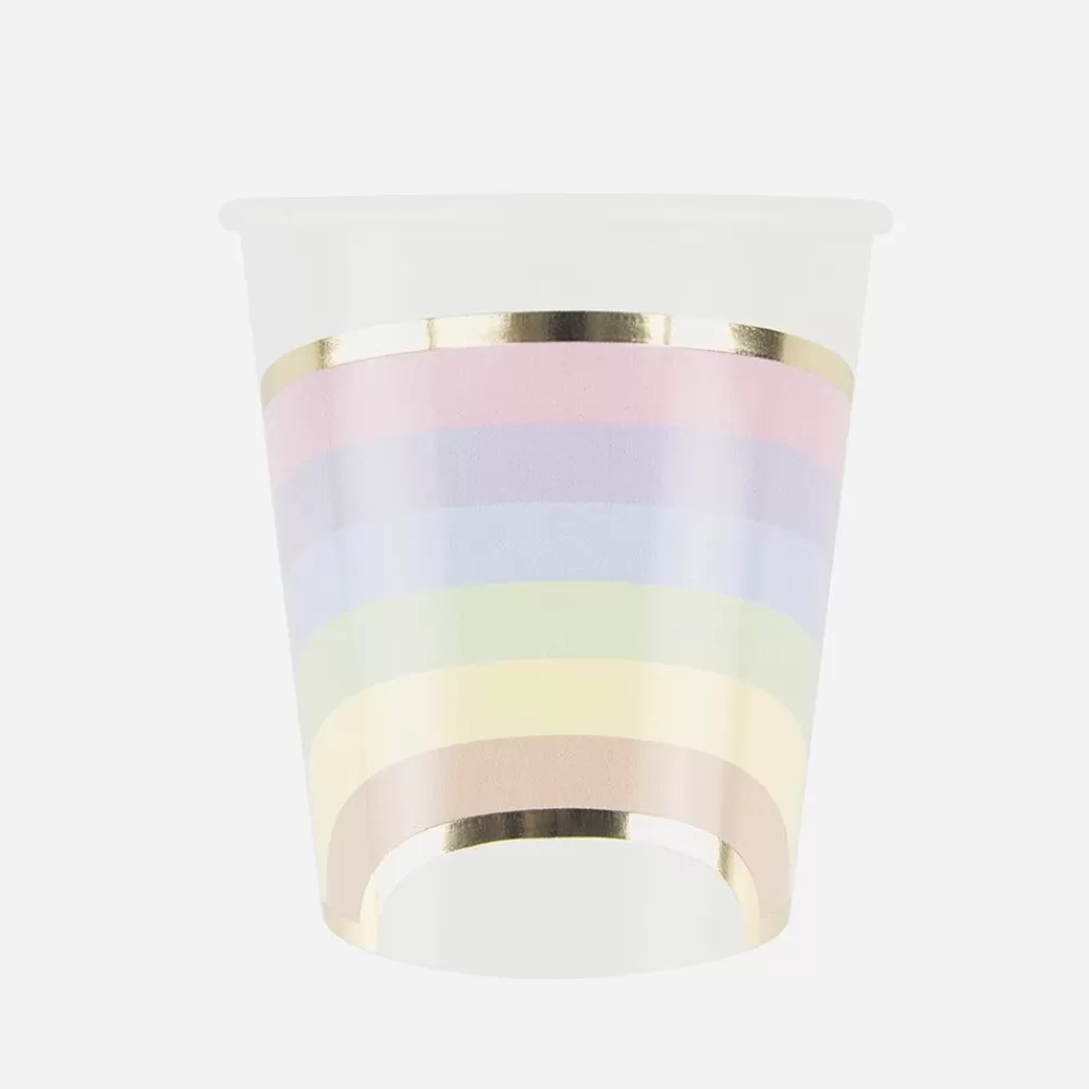 Best Paper Cup: 8 Pastel Rainbow Cups Cups