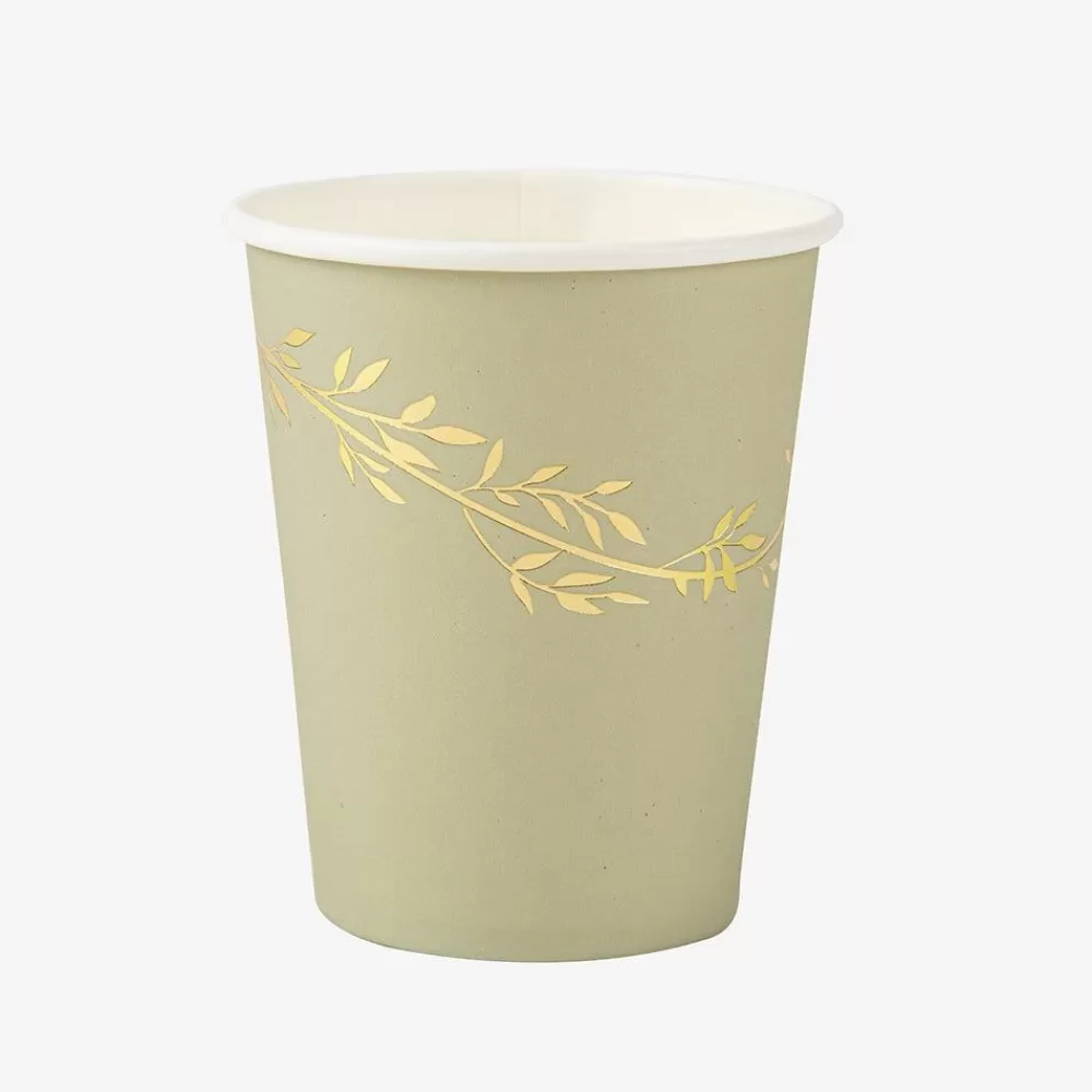 Discount Paper Cup: 8 Sage Twig Cups Cups