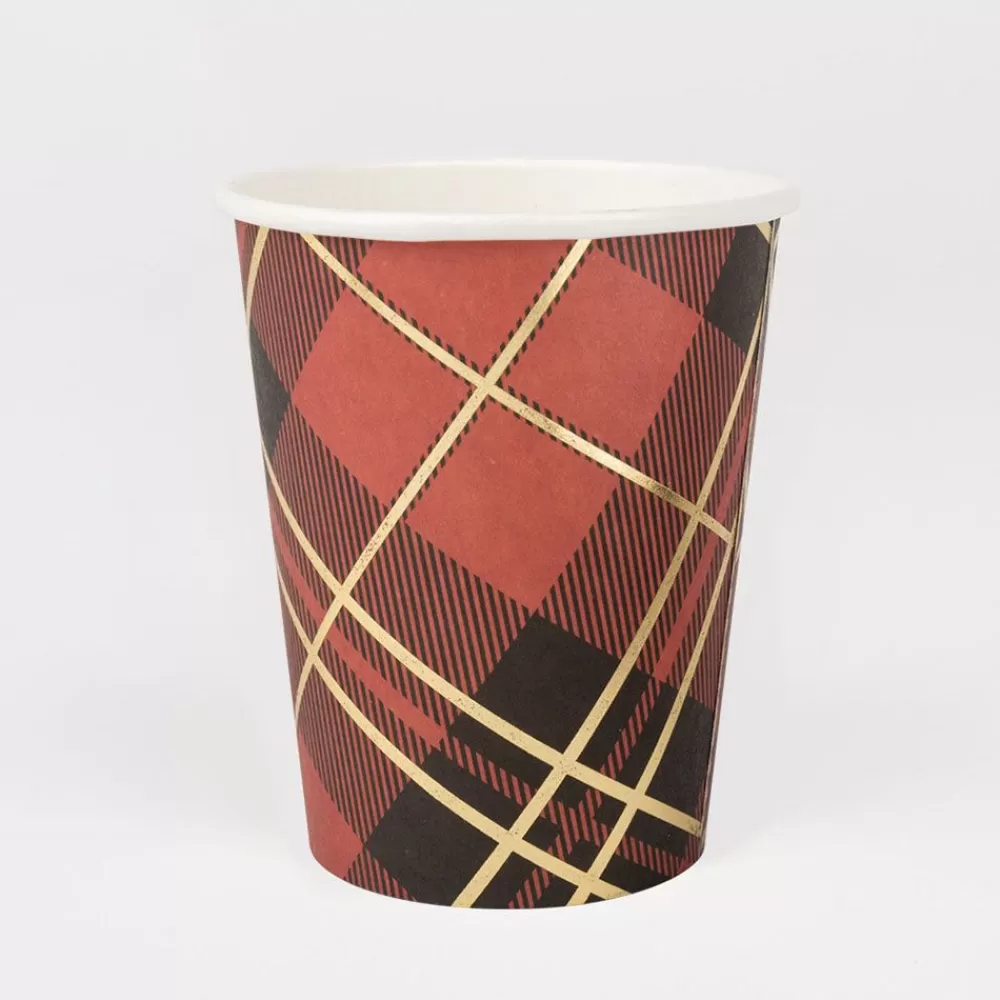 Fashion Paper Cup: 8 Tartan Cups Cups