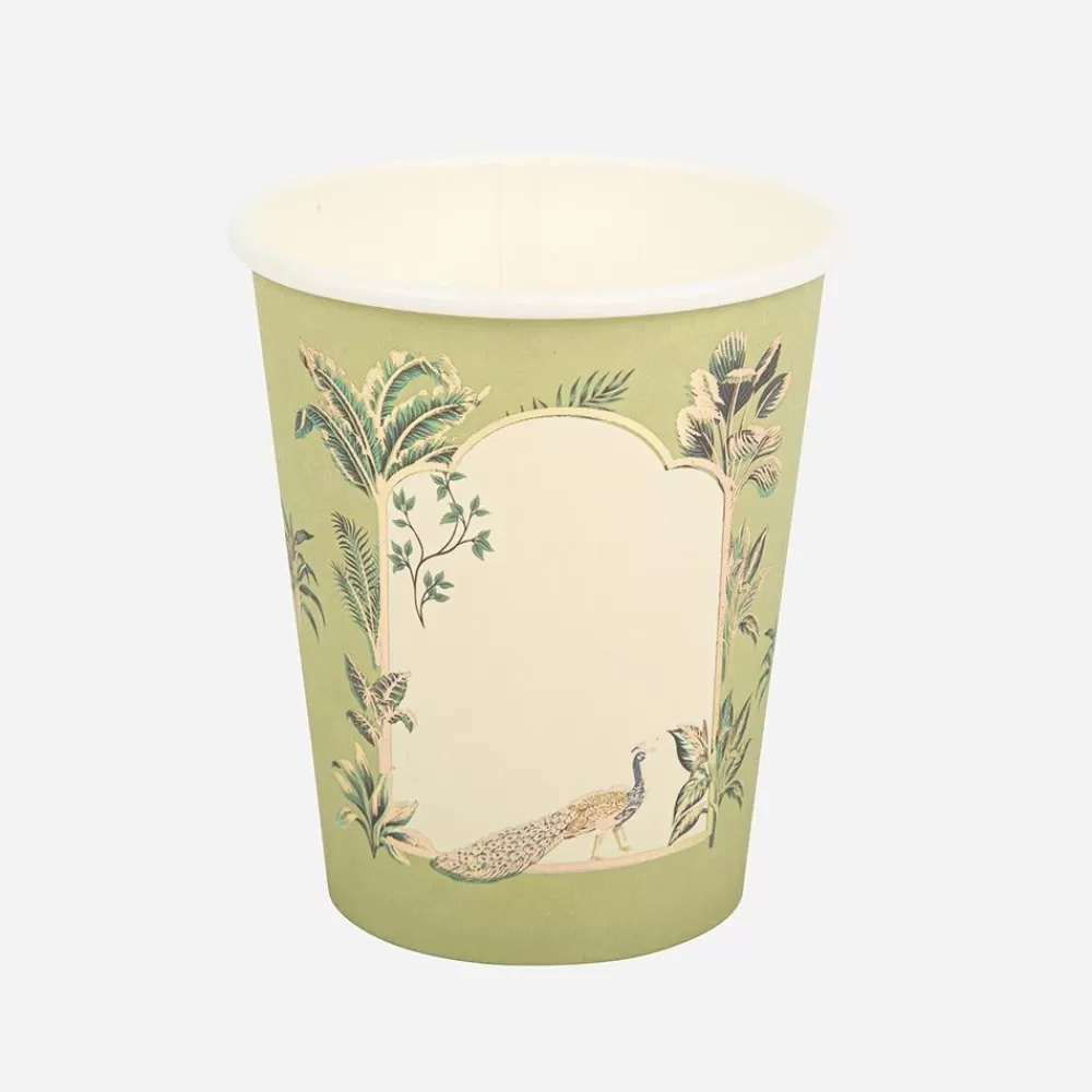 Cheap Paper Cup: 8 Tropical Peacock Cups Cups