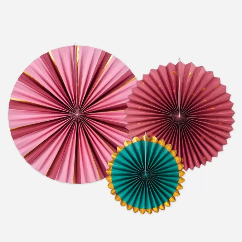 Shop Paper Lantern: 3 Burgundy And Green Rosettes Paper Lanterns & Suspensions