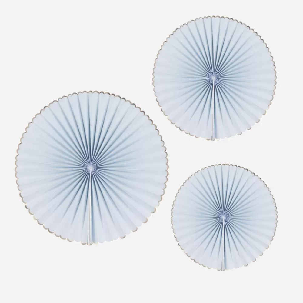 Cheap Paper Lantern: 3 Pastel Blue Rosettes Paper Lanterns & Suspensions