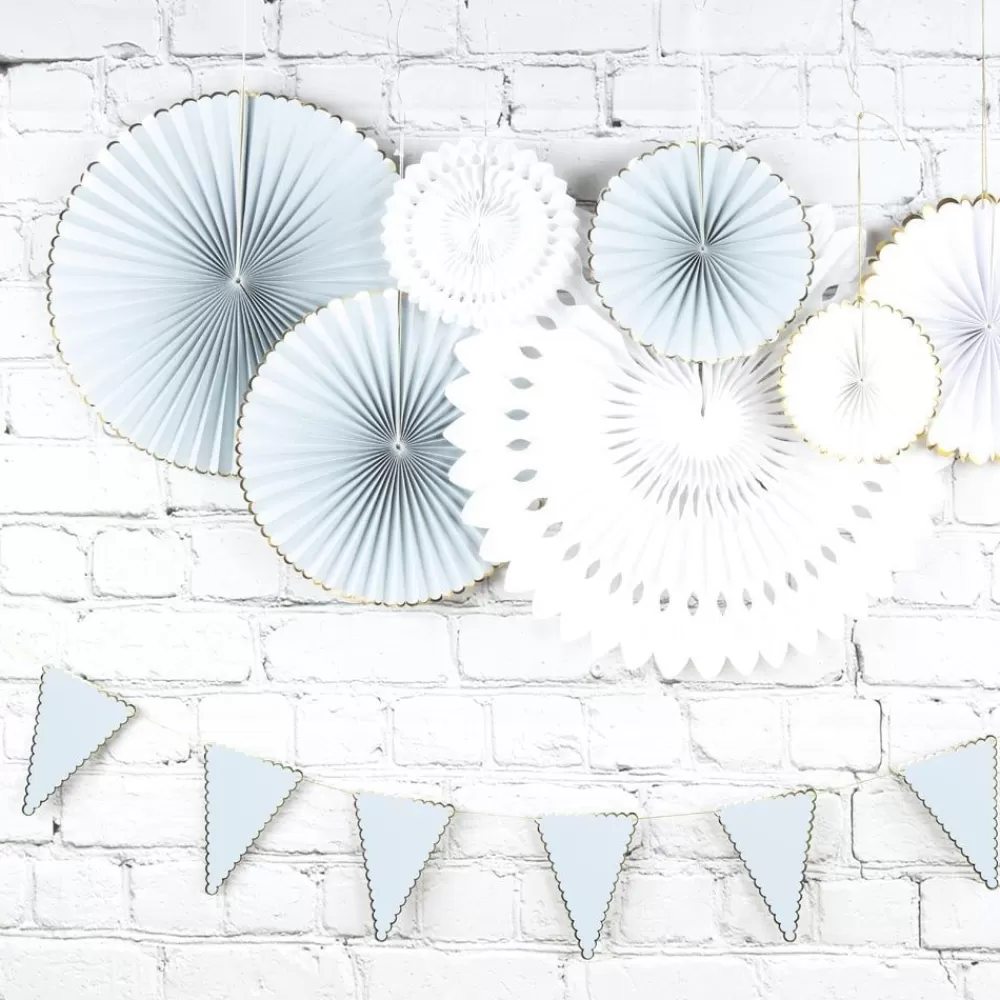 Cheap Paper Lantern: 3 Pastel Blue Rosettes Paper Lanterns & Suspensions