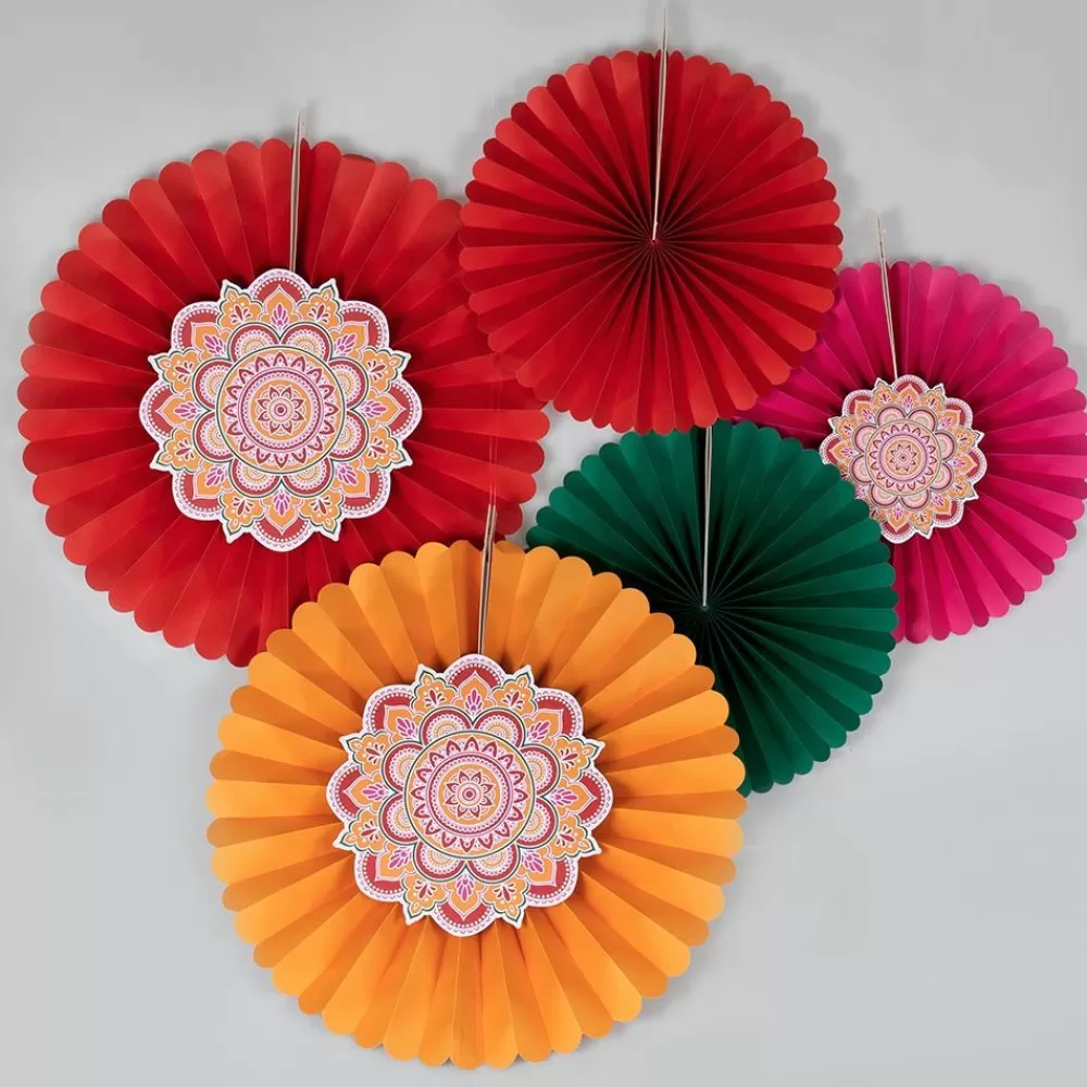 Sale Paper Lantern: 5 Diwali Rosettes Paper Lanterns & Suspensions