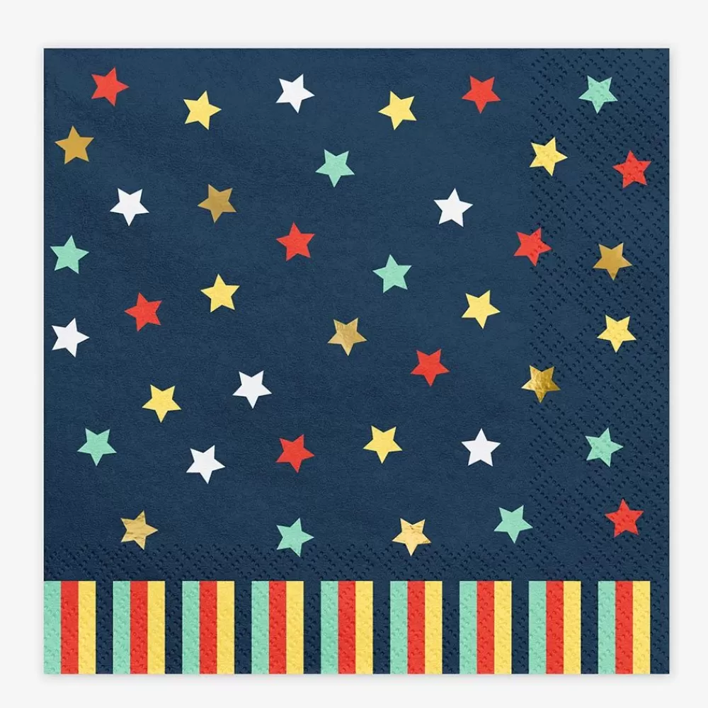 Clearance Paper Napkins: 12 Blue Star Napkins Napkins