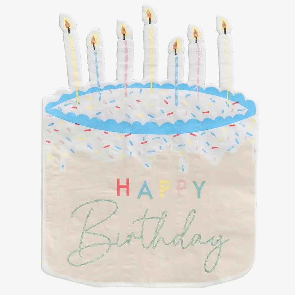 Cheap Paper Napkins: 16 Birthday Cake Napkins Napkins