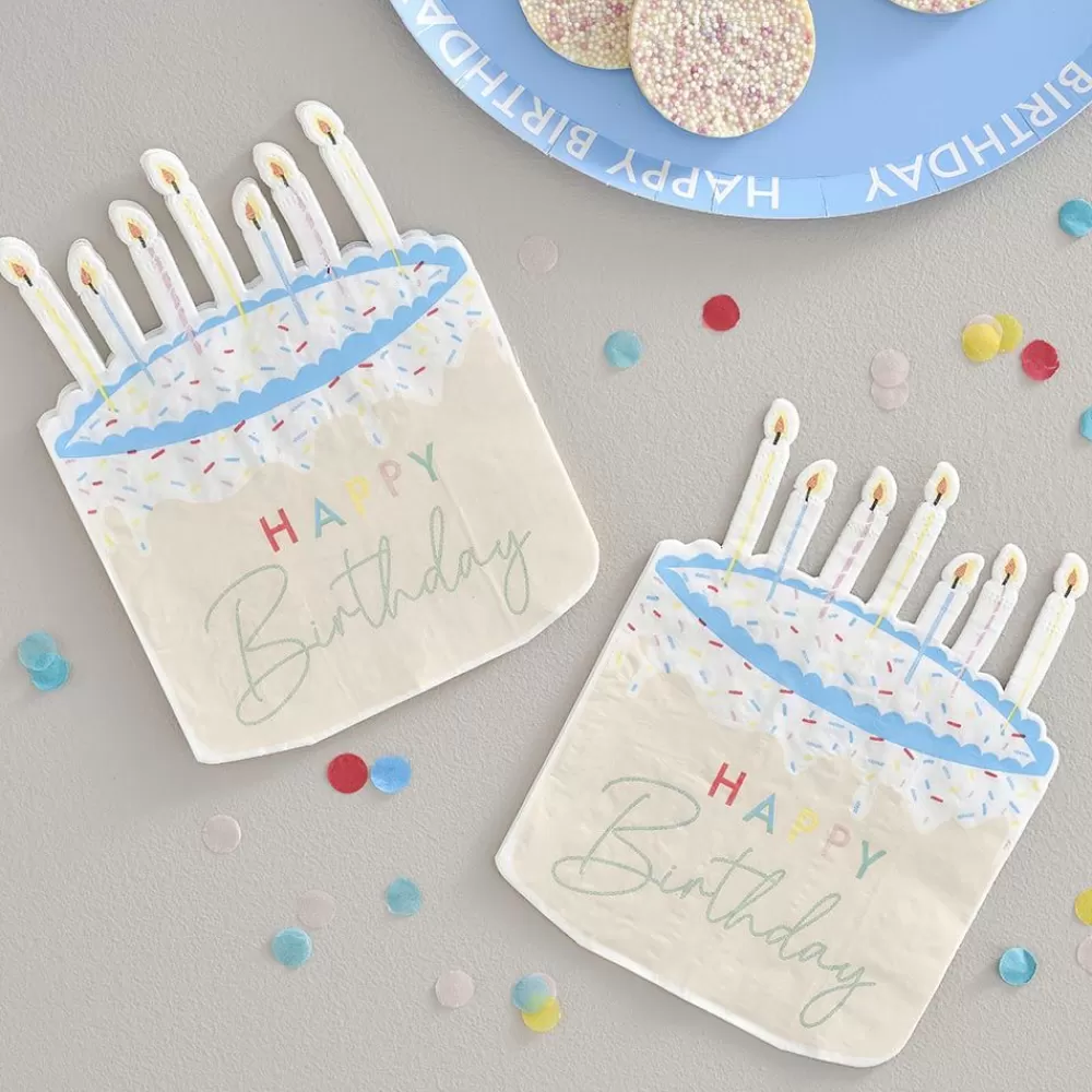 Cheap Paper Napkins: 16 Birthday Cake Napkins Napkins