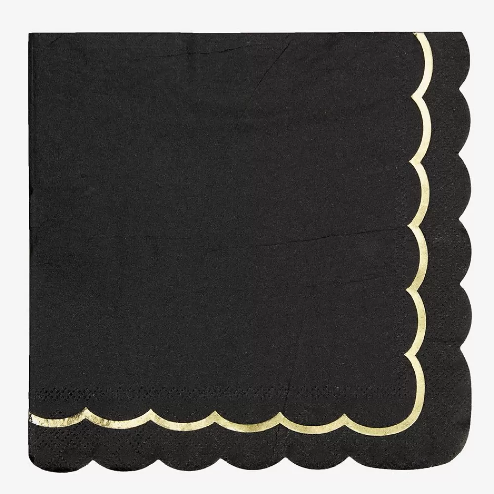 Fashion Paper Napkins: 16 Black Napkins Napkins