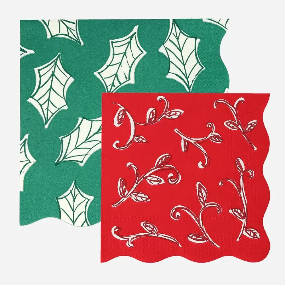 Flash Sale Paper Napkins: 16 Christmas Motif Napkins Napkins