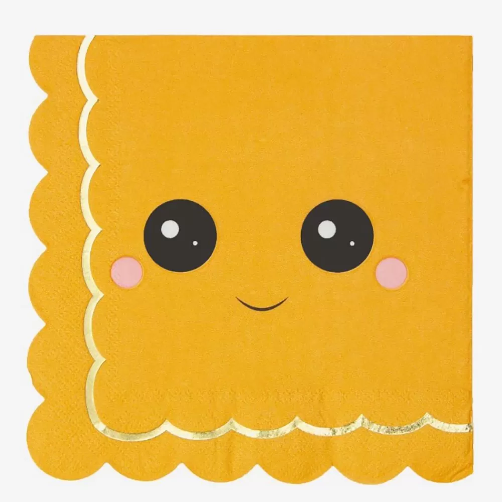 Shop Paper Napkins: 16 Kawaii Pumpkin Napkins Napkins