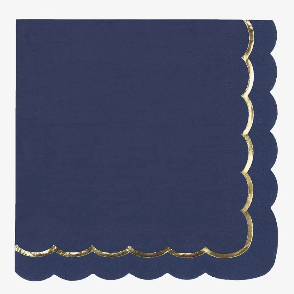 Fashion Paper Napkins: 16 Navy Blue Napkins Napkins