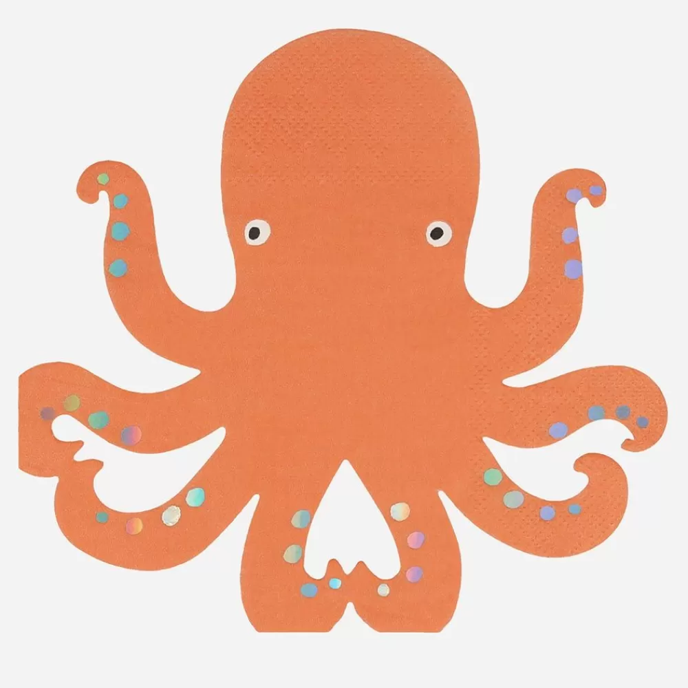 Flash Sale Paper Napkins: 16 Octopus Napkins Napkins