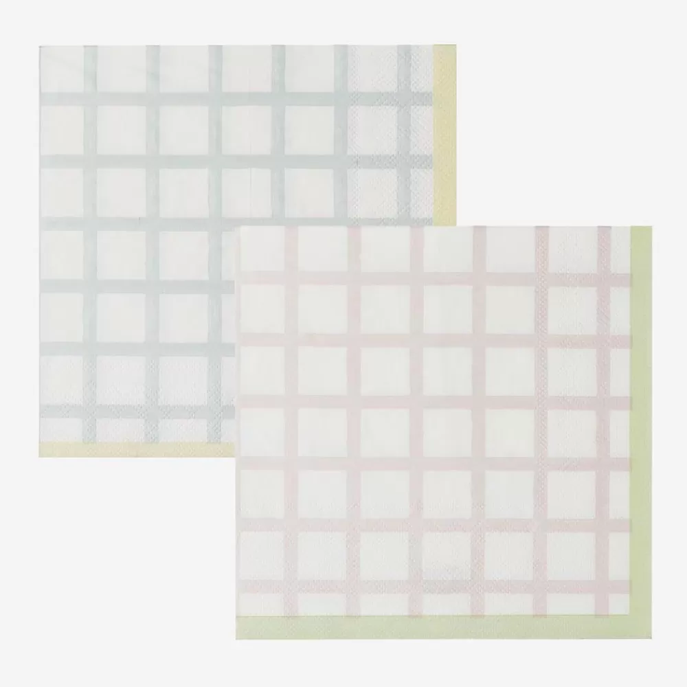 Online Paper Napkins: 16 Pastel Check Napkins Napkins