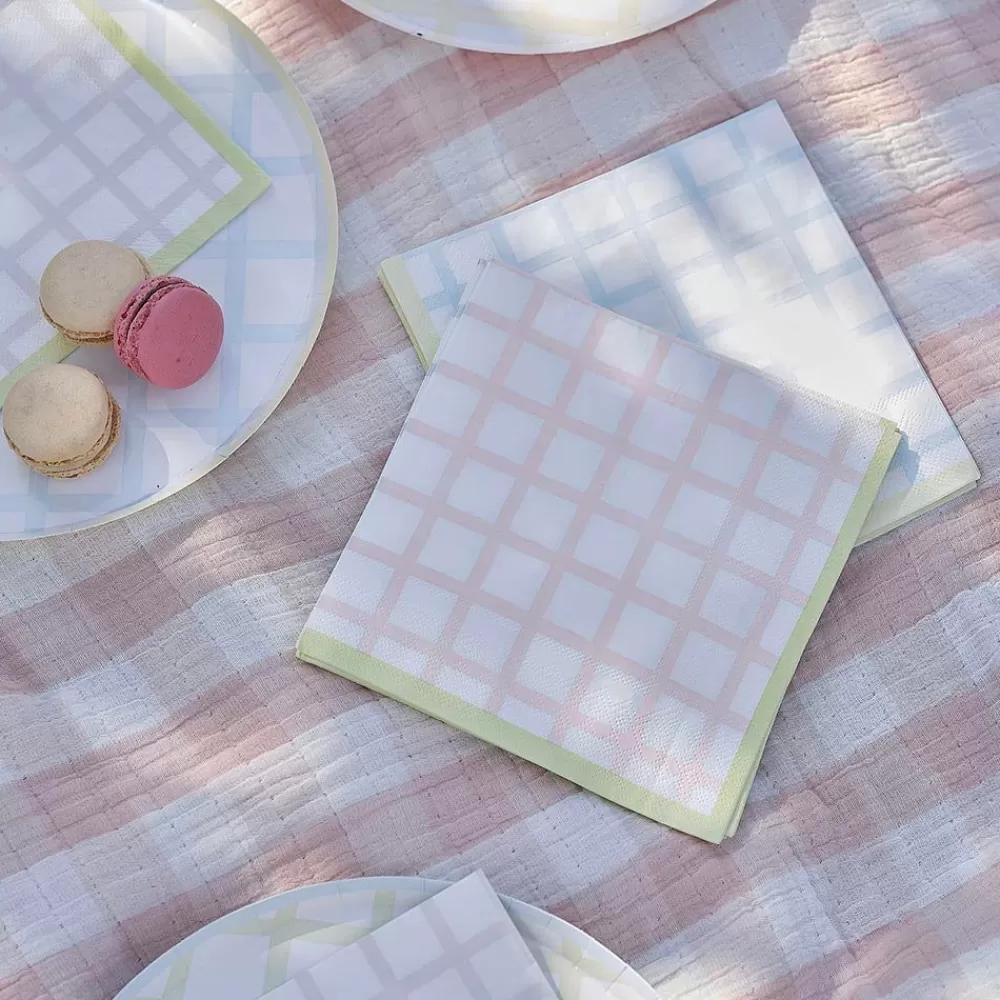 Online Paper Napkins: 16 Pastel Check Napkins Napkins