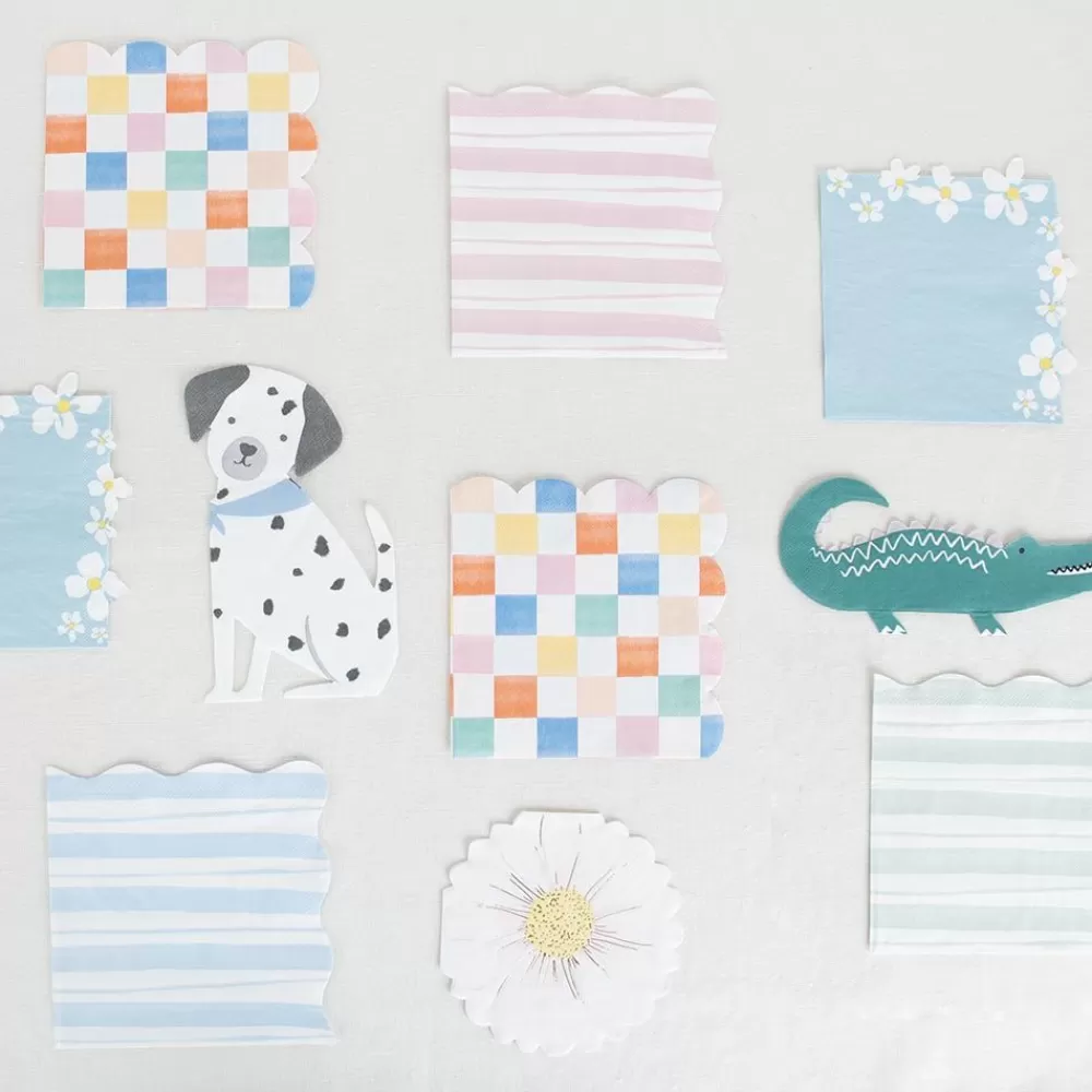 Cheap Paper Napkins: 16 Pastel Striped Napkins Napkins