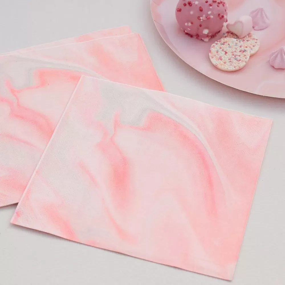 Hot Paper Napkins: 16 Pink Marble Napkins Napkins