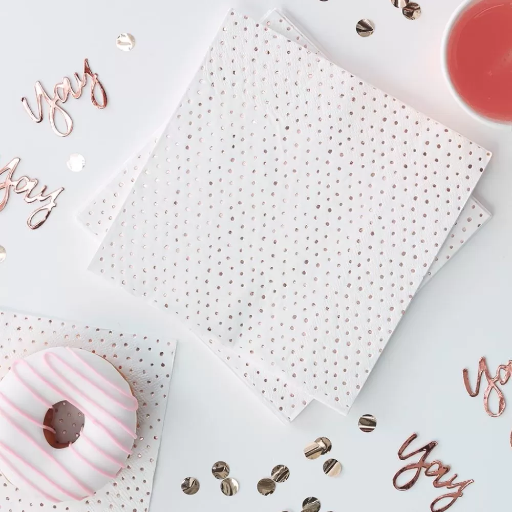 Fashion Paper Napkins: 16 Pink Polka Dot Napkins Napkins