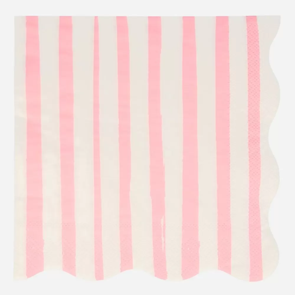 Cheap Paper Napkins: 16 Pink Striped Napkins Napkins