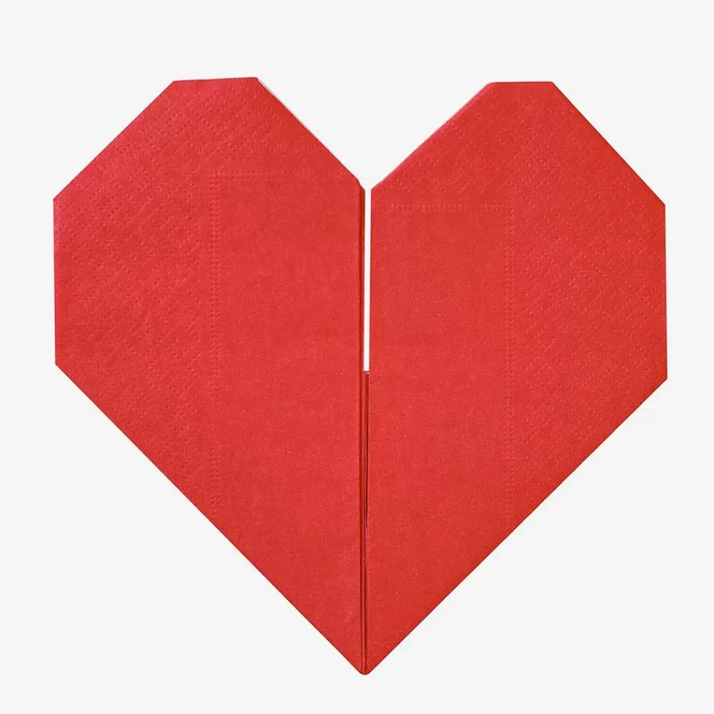 Best Paper Napkins: 16 Red Heart Napkins Napkins