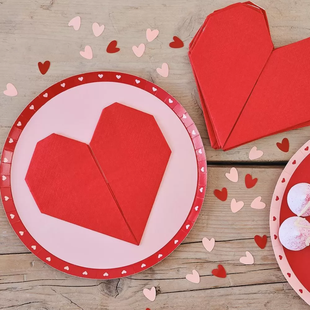 Best Paper Napkins: 16 Red Heart Napkins Napkins