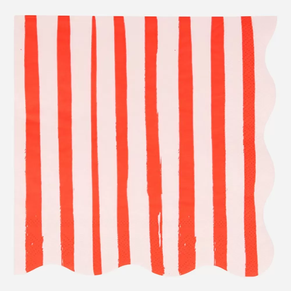 Best Sale Paper Napkins: 16 Red Striped Napkins Napkins