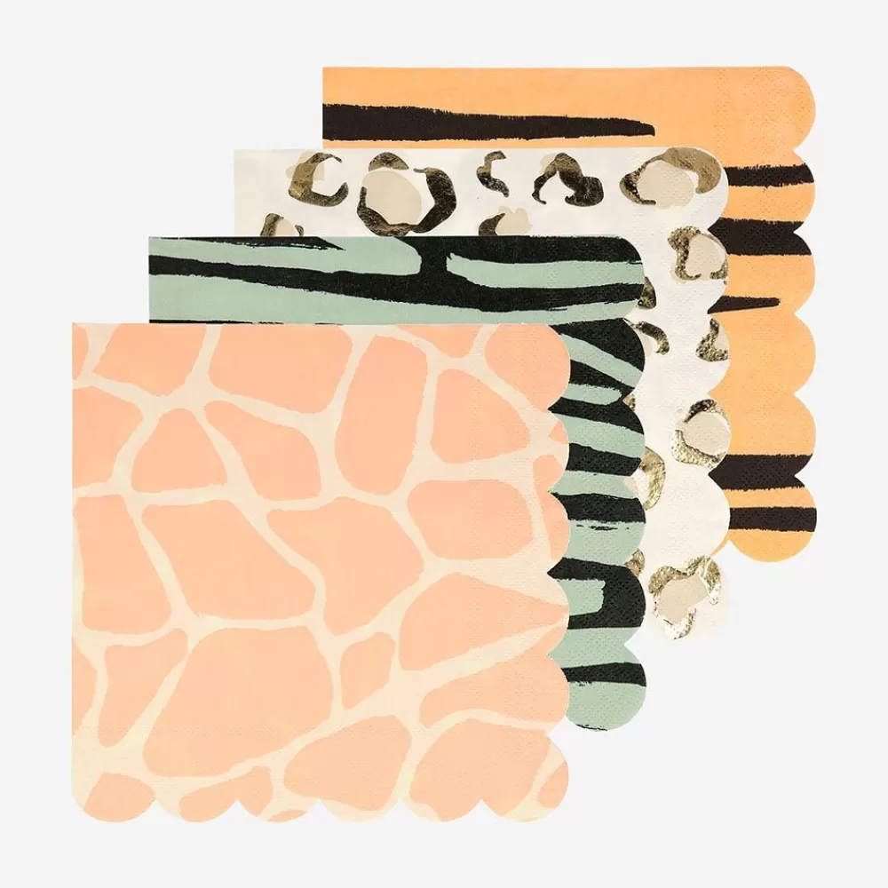 Outlet Paper Napkins: 16 Safari Motif Napkins Napkins