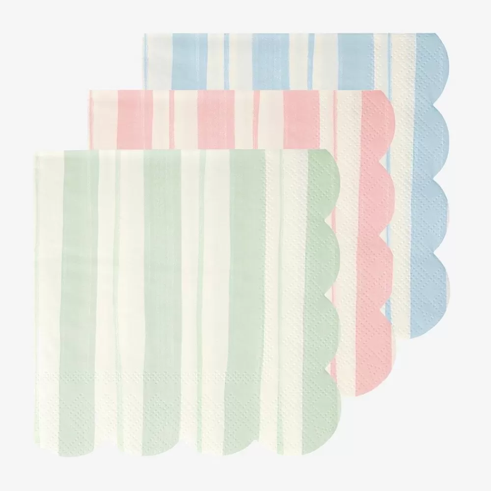 Discount Paper Napkins: 16 Vertical Striped Napkins Napkins