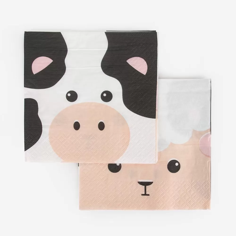 Online Paper Napkins: 20 Farm Animal Napkins Napkins