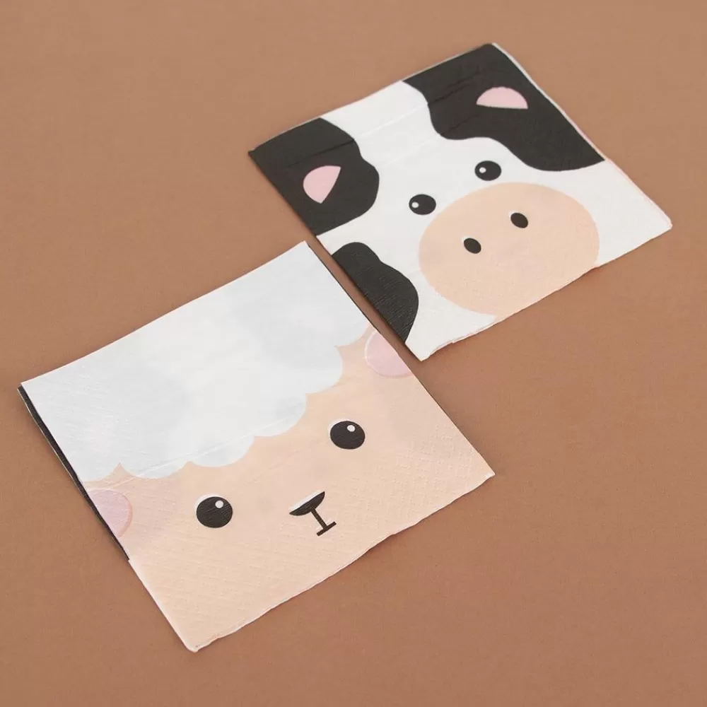 Online Paper Napkins: 20 Farm Animal Napkins Napkins