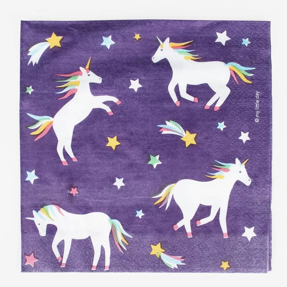 Cheap Paper Napkins: 20 Galactic Unicorn Napkins Napkins