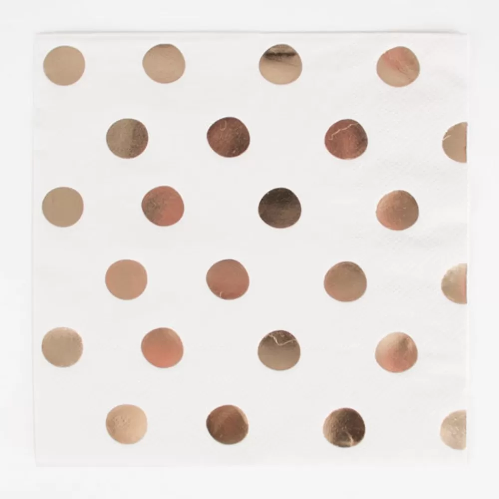 New Paper Napkins: 20 Golden Polka Dot Napkins Napkins