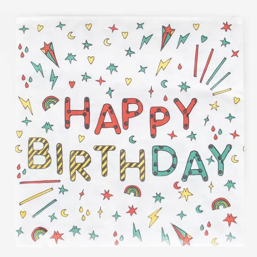 Cheap Paper Napkins: 20 Happy Birthday Napkins Napkins