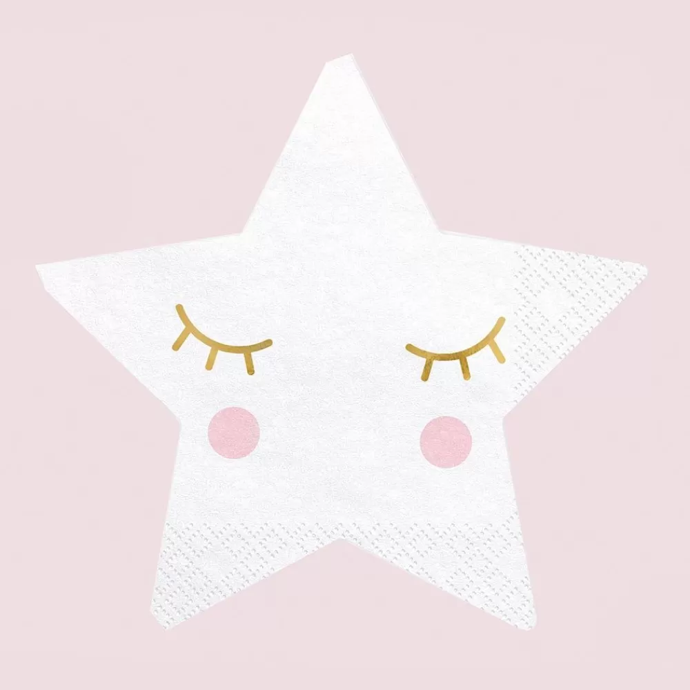 Shop Paper Napkins: 20 Kawaii Star Napkins Napkins