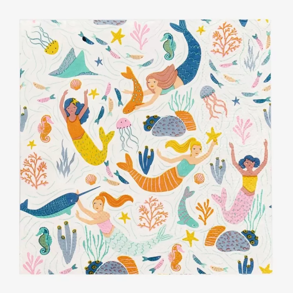 Clearance Paper Napkins: 20 Mermaid Napkins Napkins