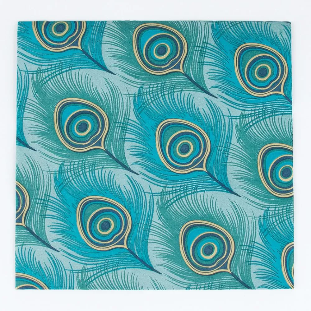 Flash Sale Paper Napkins: 20 Peacock Feather Napkins Napkins