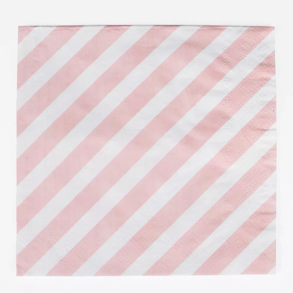 Sale Paper Napkins: 20 Pink Diagonal Napkins Napkins