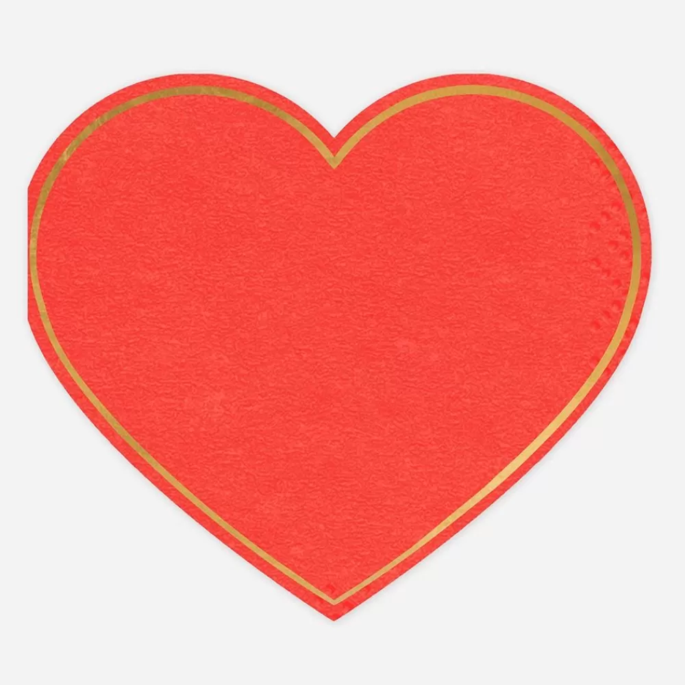 Hot Paper Napkins: 20 Red Heart Napkins Napkins