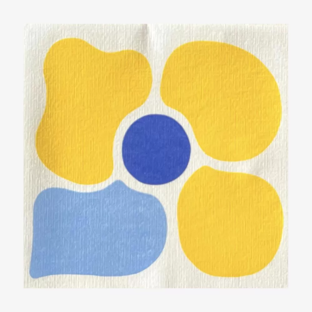 Online Paper Napkins: 20 Yellow And Blue Flower Napkins Napkins