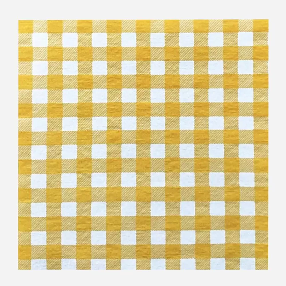 Cheap Paper Napkins: 20 Yellow Gingham Napkins Napkins